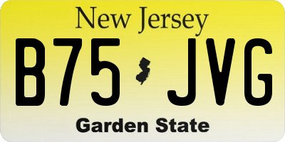 NJ license plate B75JVG