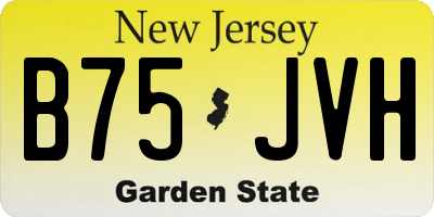 NJ license plate B75JVH