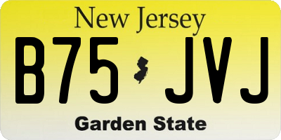 NJ license plate B75JVJ