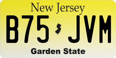 NJ license plate B75JVM
