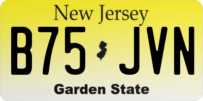 NJ license plate B75JVN