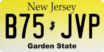 NJ license plate B75JVP