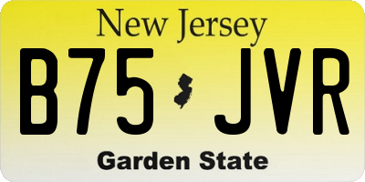 NJ license plate B75JVR