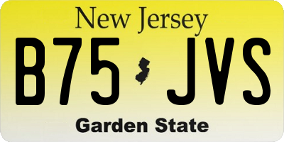 NJ license plate B75JVS