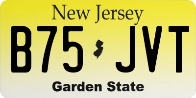 NJ license plate B75JVT