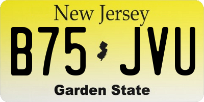 NJ license plate B75JVU
