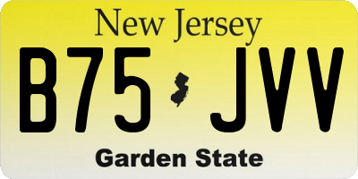 NJ license plate B75JVV