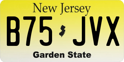 NJ license plate B75JVX