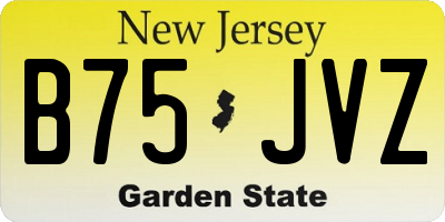 NJ license plate B75JVZ