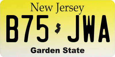 NJ license plate B75JWA