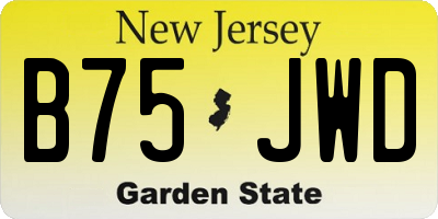 NJ license plate B75JWD