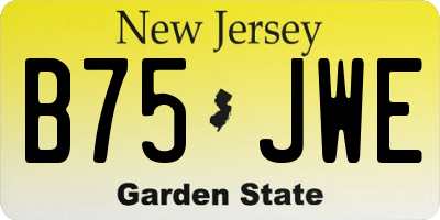 NJ license plate B75JWE