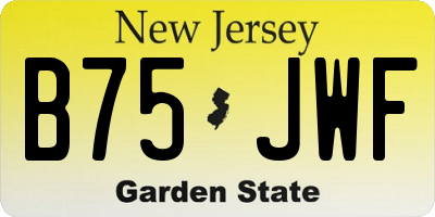 NJ license plate B75JWF