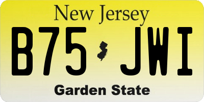 NJ license plate B75JWI
