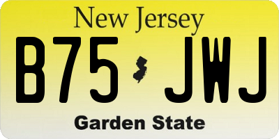 NJ license plate B75JWJ