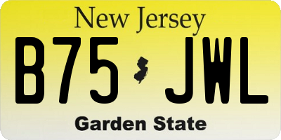 NJ license plate B75JWL