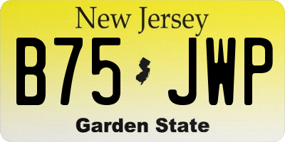 NJ license plate B75JWP