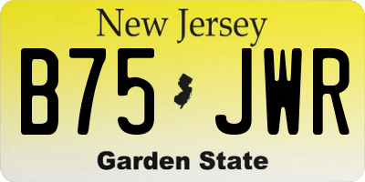 NJ license plate B75JWR