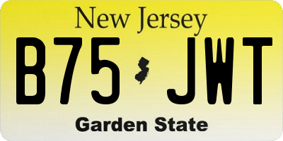 NJ license plate B75JWT