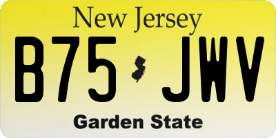 NJ license plate B75JWV