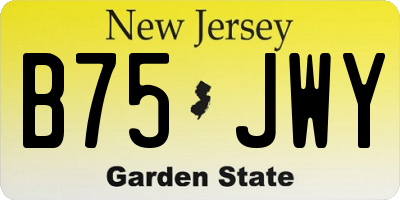 NJ license plate B75JWY
