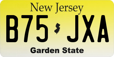 NJ license plate B75JXA