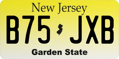 NJ license plate B75JXB