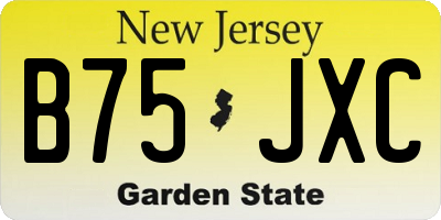 NJ license plate B75JXC