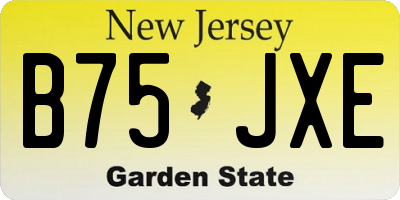 NJ license plate B75JXE
