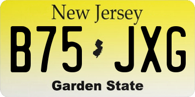 NJ license plate B75JXG