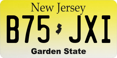 NJ license plate B75JXI