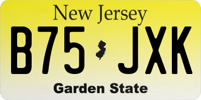NJ license plate B75JXK