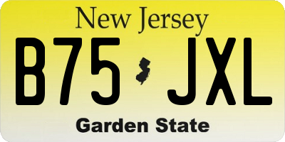 NJ license plate B75JXL