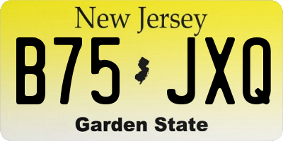 NJ license plate B75JXQ