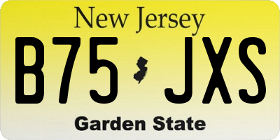 NJ license plate B75JXS