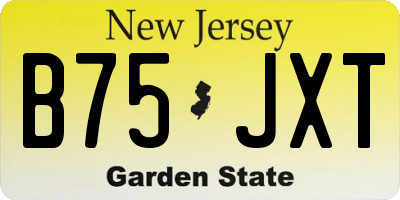 NJ license plate B75JXT
