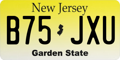 NJ license plate B75JXU