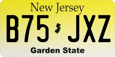 NJ license plate B75JXZ