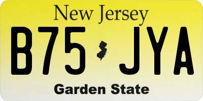NJ license plate B75JYA