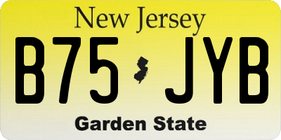 NJ license plate B75JYB
