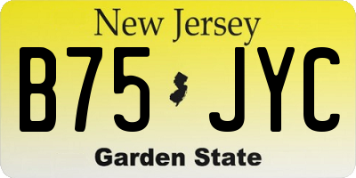 NJ license plate B75JYC