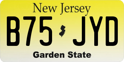 NJ license plate B75JYD