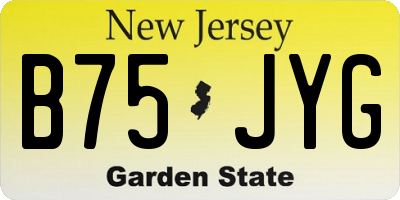 NJ license plate B75JYG