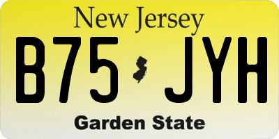 NJ license plate B75JYH