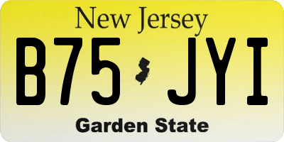 NJ license plate B75JYI