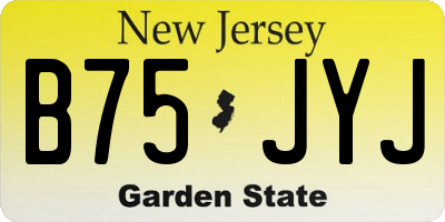NJ license plate B75JYJ