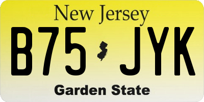 NJ license plate B75JYK
