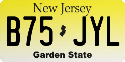 NJ license plate B75JYL