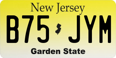 NJ license plate B75JYM