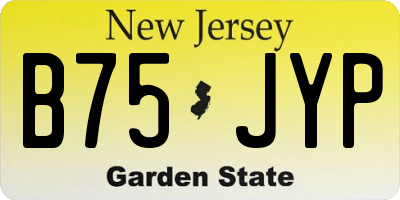 NJ license plate B75JYP